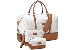 STUERY Weekender Bag, Large Travel Duffel Bag for Women, Carry on Overnight Bag with Shoe Compartment and Toiletry Bags