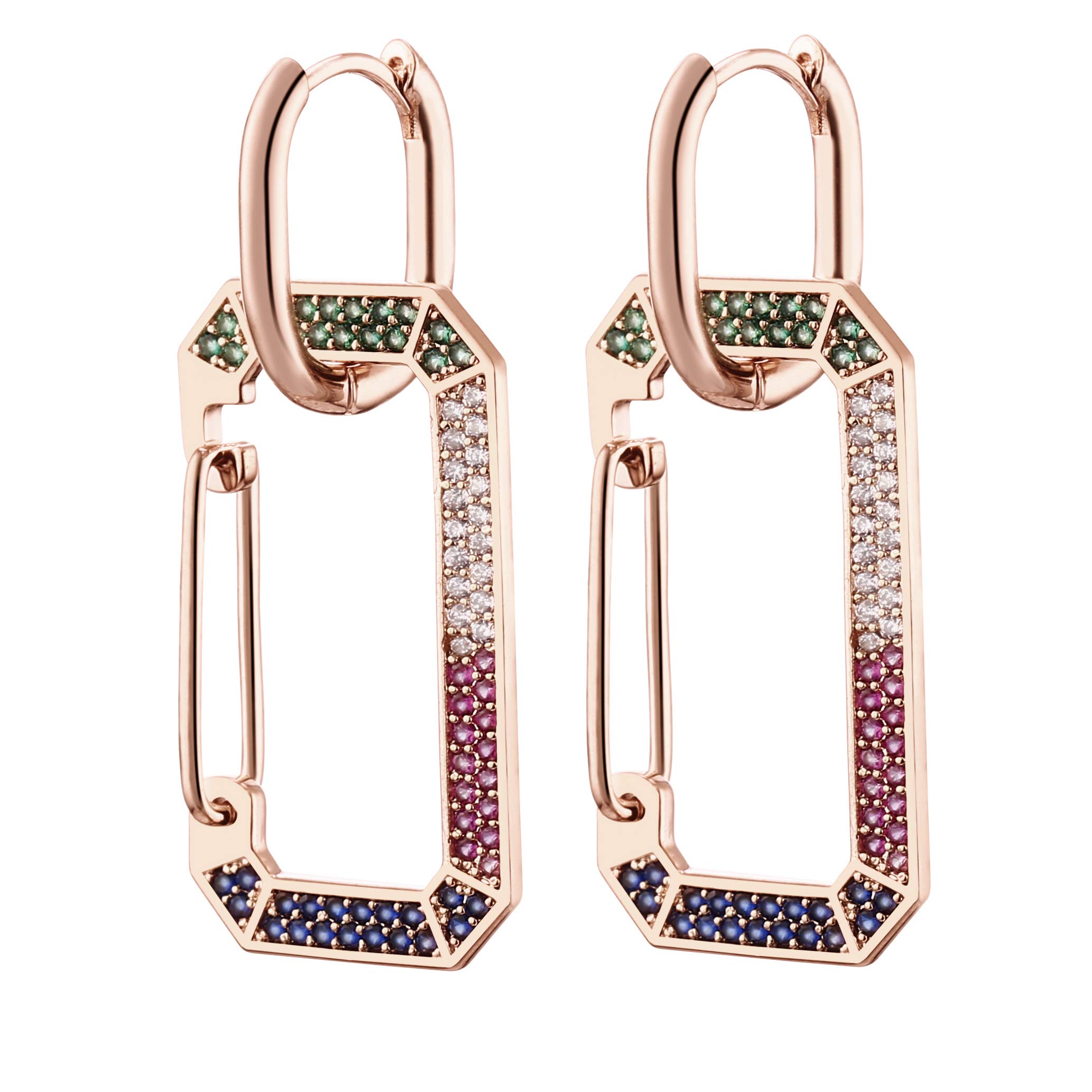 PengJin-2020 Dangle Earring multicolor for women, Irregular cubic zircon copper earrings for girls, Hypoallergenic pendant plated jewelry with crystal