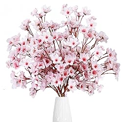 Sggvecsy Artificial Cherry Blossom Flowers 6 Pcs