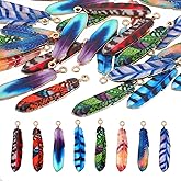 Ymapinc Feather Charms for Jewelry Making 8colors Feathers for Crafting Native Jewelry American Enamel Charm Style Alloy Pendants, Necklace & Earrings DIY Dream Catcher Supplies
