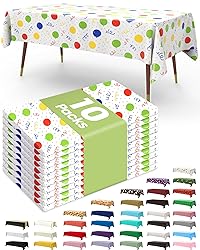 Pureegg Plastic Table Cloth Disposable 10 Pack, 54