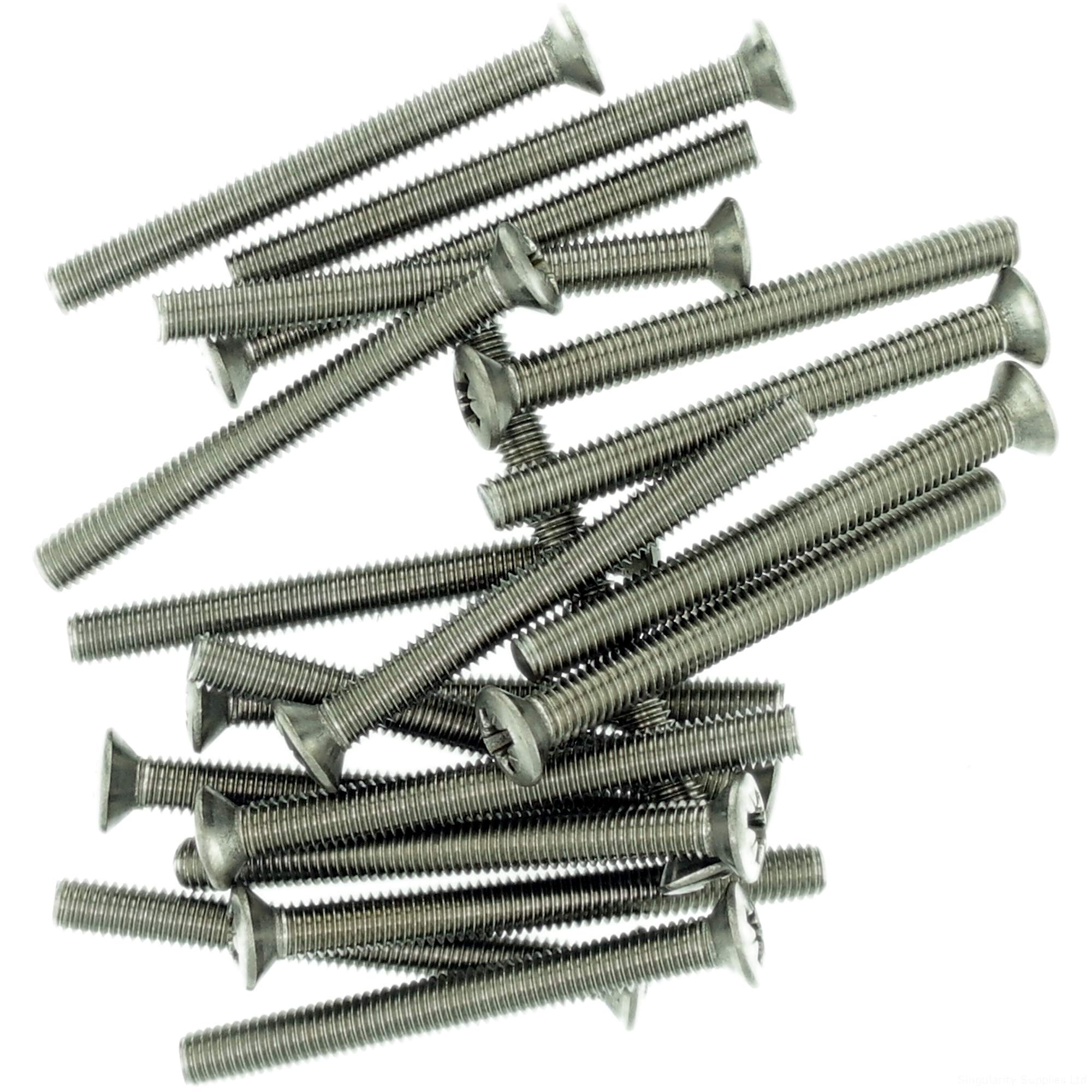 M5 (5mm x 30mm) Pozi Raised Countersunk Machine Screw (Bolt) - Stainless Steel (A2) (Pack of 20)