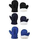 Baby Toddler Mittens 3Pack Boys Girls Winter Outdoor Gloves Kids Easy-On Fleece Warm Mittens