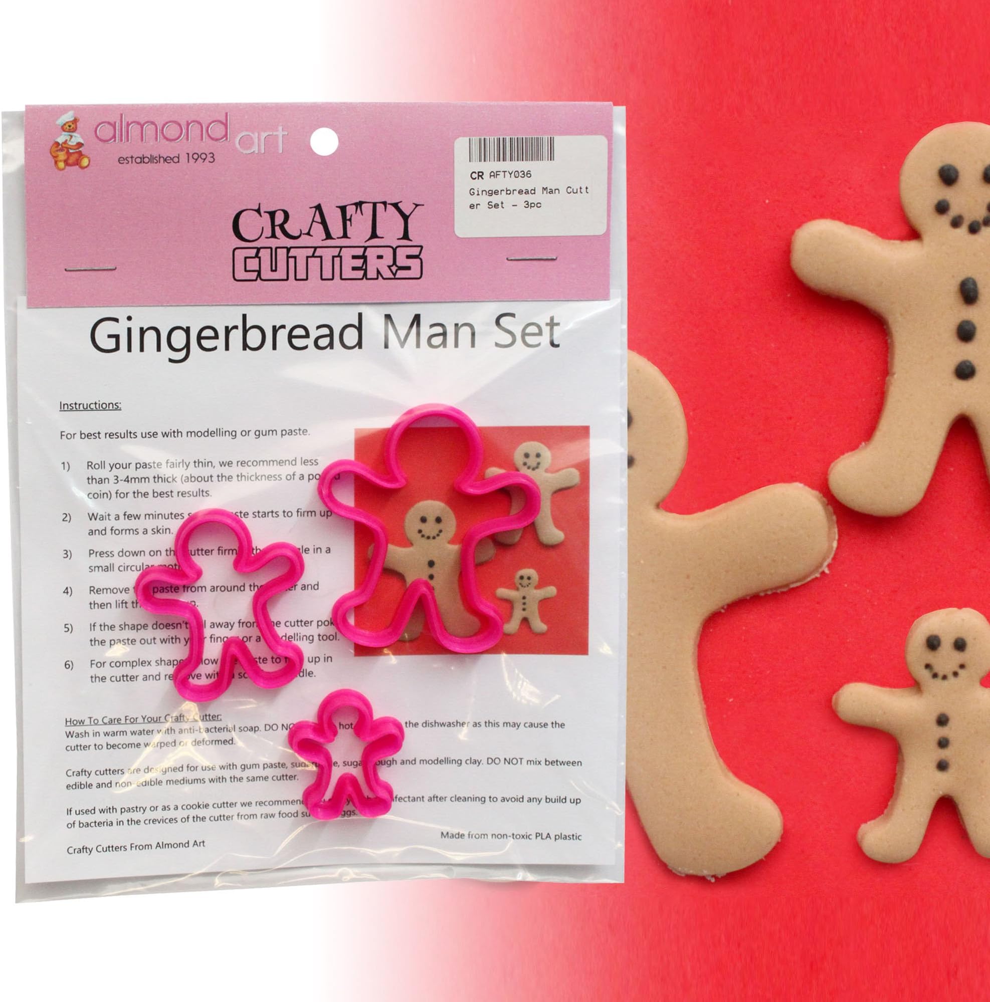 Gingerbread Man Cutter Set - 3pc - Cake Decoration & Cupcake Topper Cutters