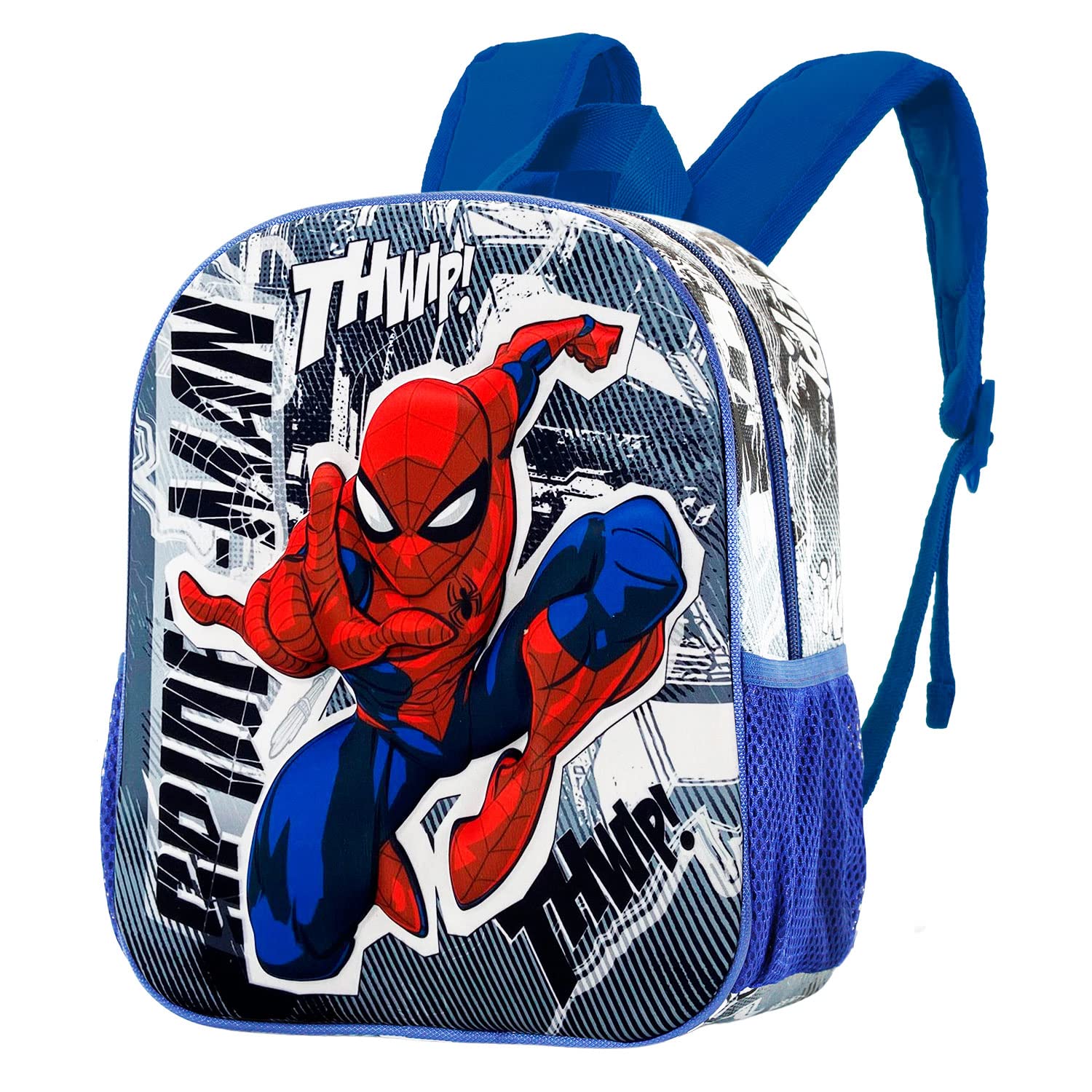 Marvel Spiderman Jumping-Small 3D Backpack, Grey, 11 x 26 x 31 cm, Capacity 8.5 L