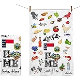 Home Sweet Home North Carolina Kitchen Towel - Housewarming And Homecoming Gifts - North Carolina State Favorite Symbol Dish Towels Gifts For Women Friends For Birthdays Mother's Day And Holidays