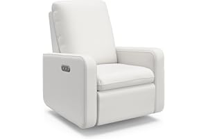 Graco Teddi Power Recliner Swivel Glider (Ivory Basketweave) – GREENGUARD Gold Certified, CertiPUR-US Certified Foam, Electro
