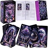 BQLXBABLT Tarot Cards Deck for Beginners with Guide Book Pretty Unique 400GSM Thick Purple Rose (Original) Tarot Oracle Cards with Embossed Edge Standard Size (4.75 * 2.75 in)