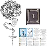 FaithHeart Virgin Mary Rosary for Women, Gold/Silver/Rose Gold/Black Stainless Steel Rosary Necklace for Women Dainty Catholic Gifts with Pray Card and Gift Box