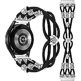 TOYOUTHS Boho Beaded Bracelet Band Compatible with Samsung Galaxy Watch 7 6 5 4 FE 40mm 44mm/Watch 6 Classic/Watch 5 Pro/Watch 4 Classic/Active 2/Watch 3 Women, 20mm Stretchy Solo Loop Dressy Strap