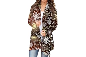 HXHYQKP Christmas Cardigan for Women Lightweight 2023 Casual Open Front Coats Fashion Fall Clothes