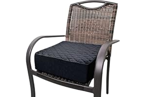 COMFORTANZA Medium-Firm 16x16x5 Seat Cushion for Home, Office & Car - Washable Velvety Cover with Waterproof Layer, Non-Slip Base - Seat-Rising Cushion for Adults - Comfort & Back Pain Relief - Black