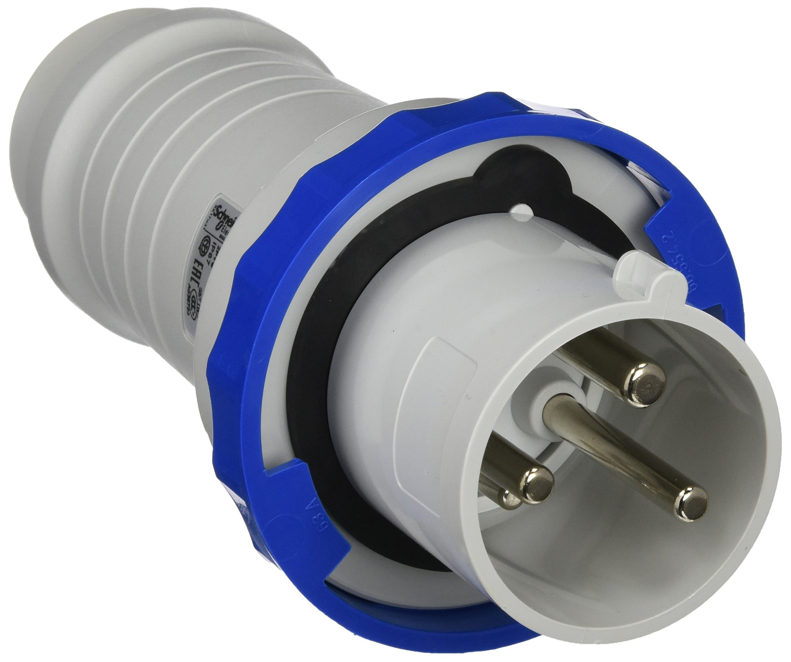 Schneider Electric 81378 Fiche Mobile Droite 63A 2Pt 200-250V IP6, White