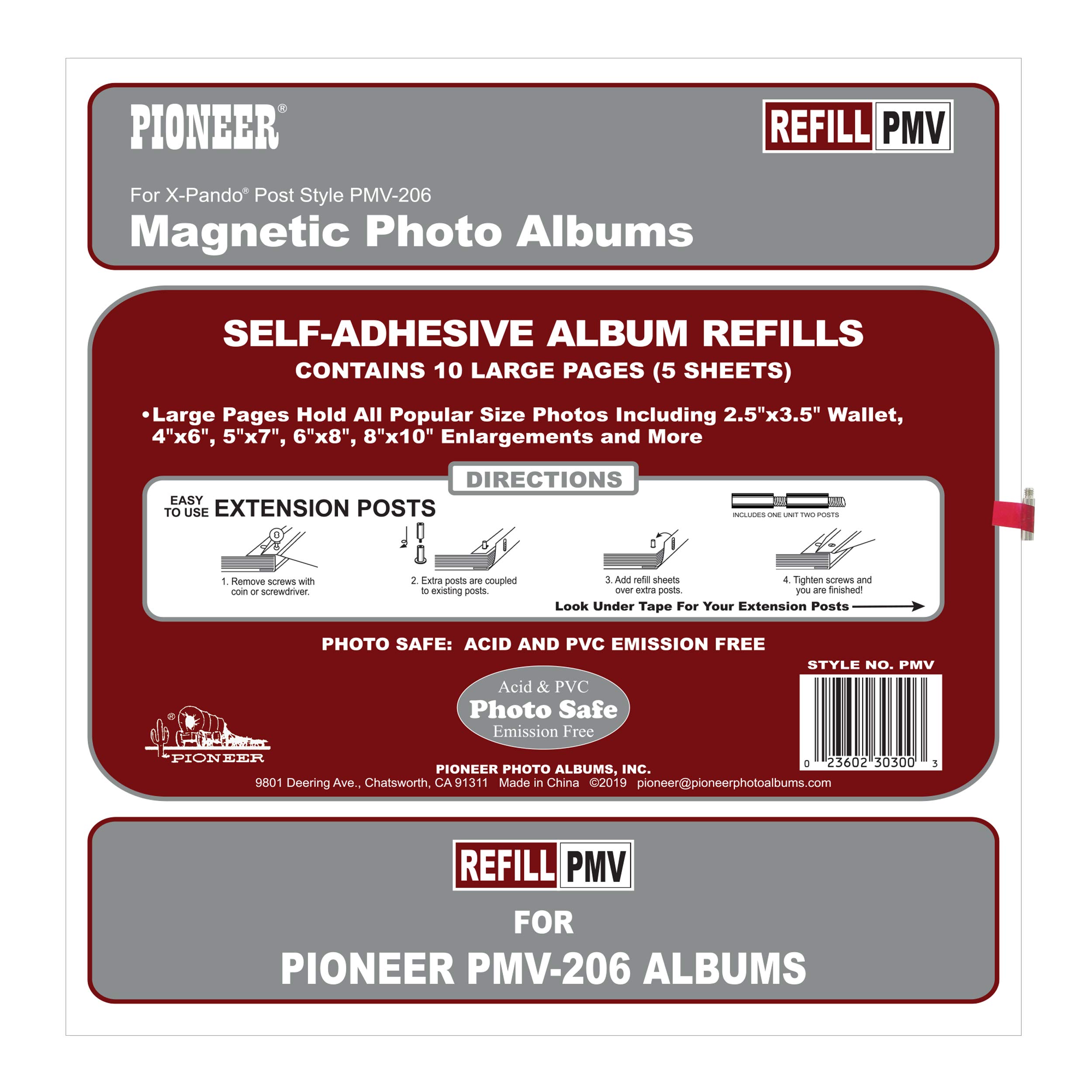 Refill Pages for PMV-206 Large Magnetic Page X-Pando Photo Album