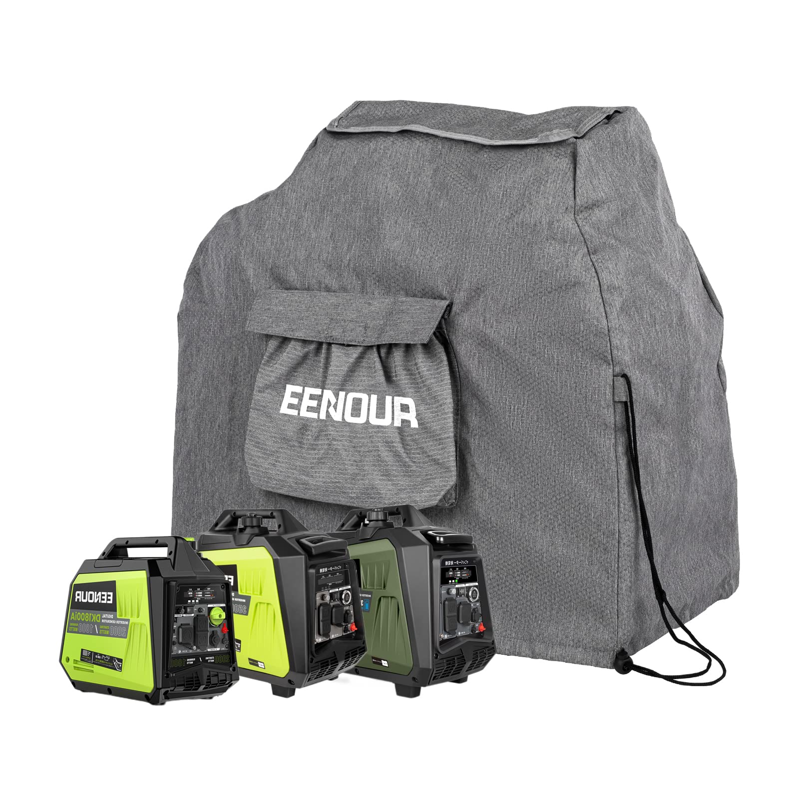 EENOUR 発電機カバー Lサイズ 発電機 DK1800iA・DK3500i・DK3500iEDF・DK4000iAPS・DK4500iAEFIに対応 収納カバー 保護カバー 防水 防塵 耐紫外線 耐摩耗性素材 付属品の収納可能 裾絞り付き 屋外作業 キャンプ 車積載 長期保管時に活躍商品画像