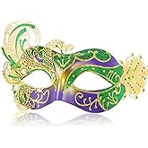 MYSEUNI 2025 New Mardi Gras Mask for Women-Swan Masquerade Venetian Mask - Carnival Mask for Women Butterfly, Costume Party