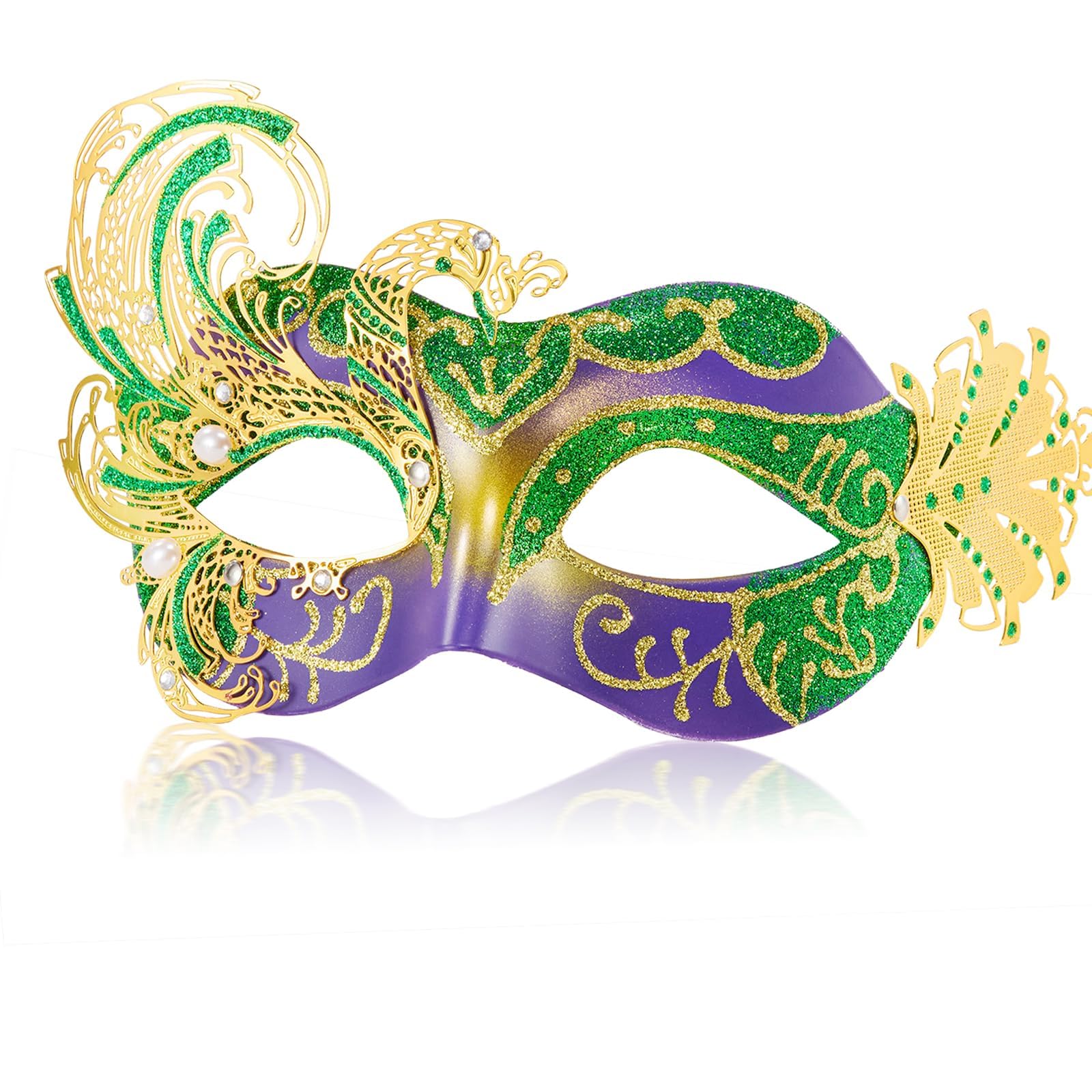 MYSEUNI 2025 New Mardi Gras Mask for Women - Swan Masquerade Venetian Carnival Mask - Butterfly, Costume Party