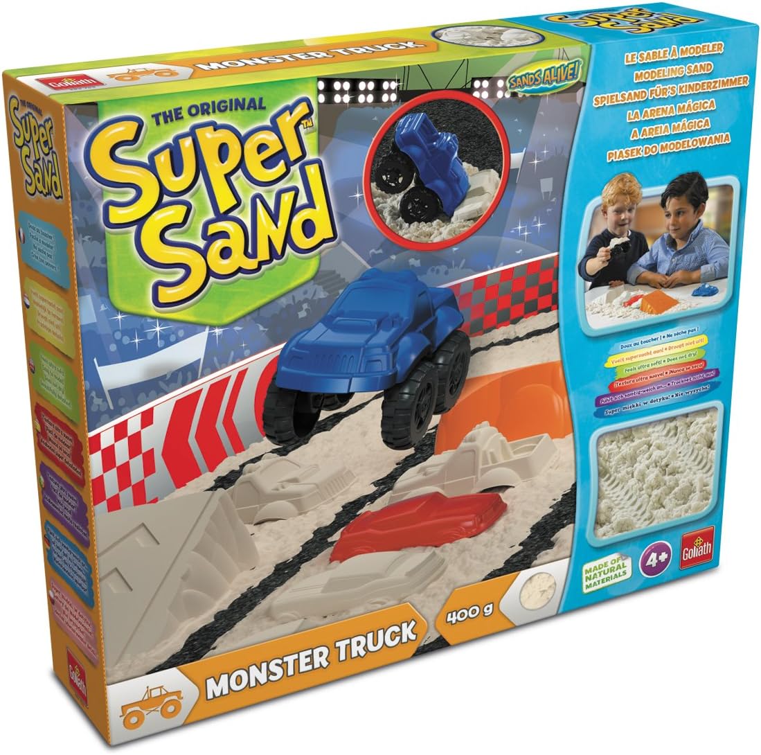 Super Sand 83793 Goliath Monster Truck Magic Sand Castles in Children's Room Recommended from 4 Years, Blue,Red, Mittel