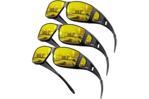 KALIYADI Night-Vision-Glasses Fit-Over-Glasses Anti-Glare Glasses: Night Vision Wrap Around Glasses for men women HD Lens