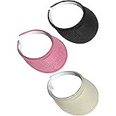 3 Pieces Clip On Visors Women Men Visor Sun Hats Hat Outdoor Sports Golf Beach Travel Tennis Cap