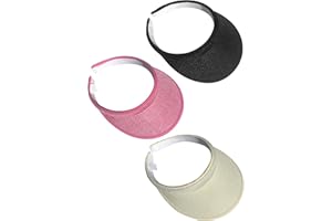 YDOCQLI ​3 Pieces Clip On Visors Women Men Visor Sun Hats Hat Outdoor Sports Golf Beach Travel Tennis Cap