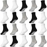 SkiBeaut 20 Pairs Toddler Socks Baby Boys Girls Grips Non Slips Kid Gripper Toddlers Crew Socks for 0-7 Years