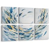 InSimSea Acoustic Wall Art, 72x48in, Ocean Watercolor Fish | For Bedroom, Recording Office, Podcast, TV, Wall Decor, Soundproof Sound Absorbing,Coastal Wall Art Colorful Fish, 6pcs