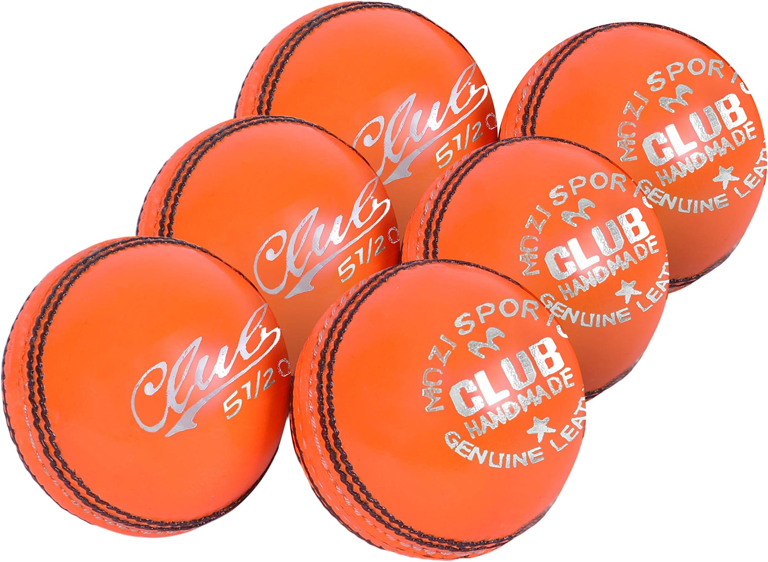 Mozi Sports Men Hand Stitched Club County Cricket Ball Grade A Senior Official Balls Pack Of 6 Weight 5.5oz