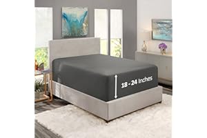 Nestl Grey California King Fitted Sheet, Extra Deep Pocket Cal King Fitted Sheet Only, 1800 Microfiber Fitted Bed Sheet, Ultra Soft Fitted Sheet California King Fits up to 24 Inch Mattress