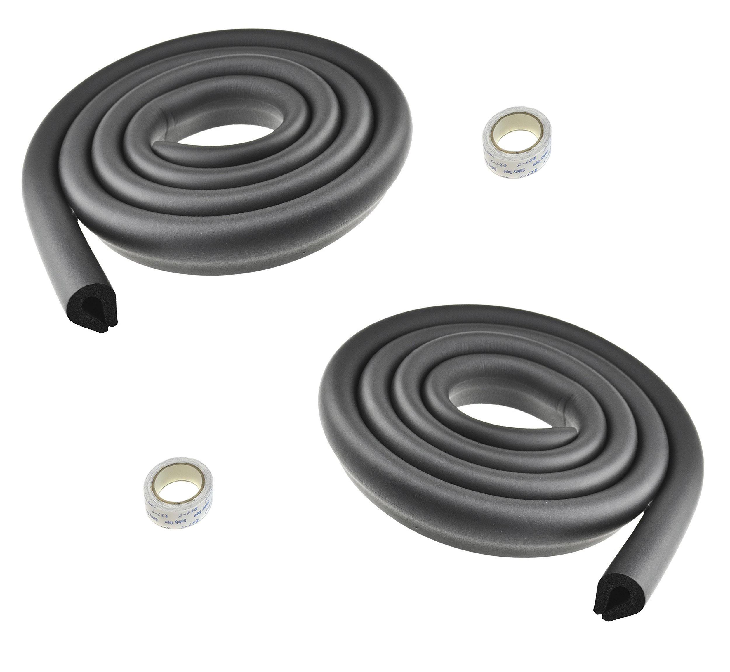 TUKA 12.2ft Edge Guard U-shaped, 4M (2x2M) Extra Thick Foam Edge Protector Childproofing, for Glass Table Edge, Furniture & more, Child Senior Baby Safety Anti Collision Bumper Strip, TKD7003 black