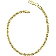 Kooljewelry Mens 14k Yellow Gold Filled .2 mm Rope Chain Bracelet