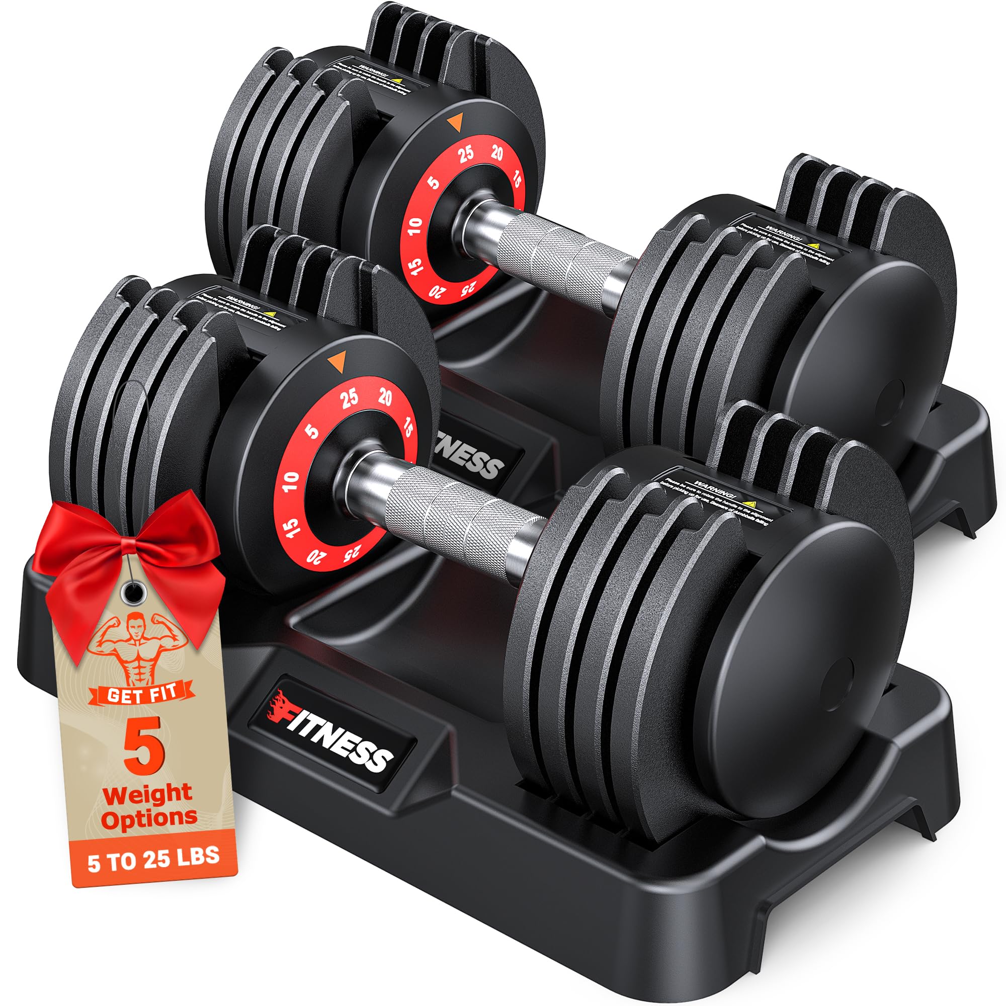 Rendpas Adjustable Dumbbells of 2, 1-Sec Weights Dumbbells Set, 5 in 2 Free Adjustable with Anti-Slip Texture Handle, Weight Set For Home Gym Suit both Men and Women Image