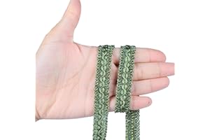 BEL AVENIR Gimp Braid Trim Cord 1.6 cm/0.63 inch Wide, 10 Yard Handmade Polyester Basic Trim, Fabric Trim for Upholstery, Sewing, Curtains, DIY Costumes, Slipcover, Home Deco (Green, 10 Yard)