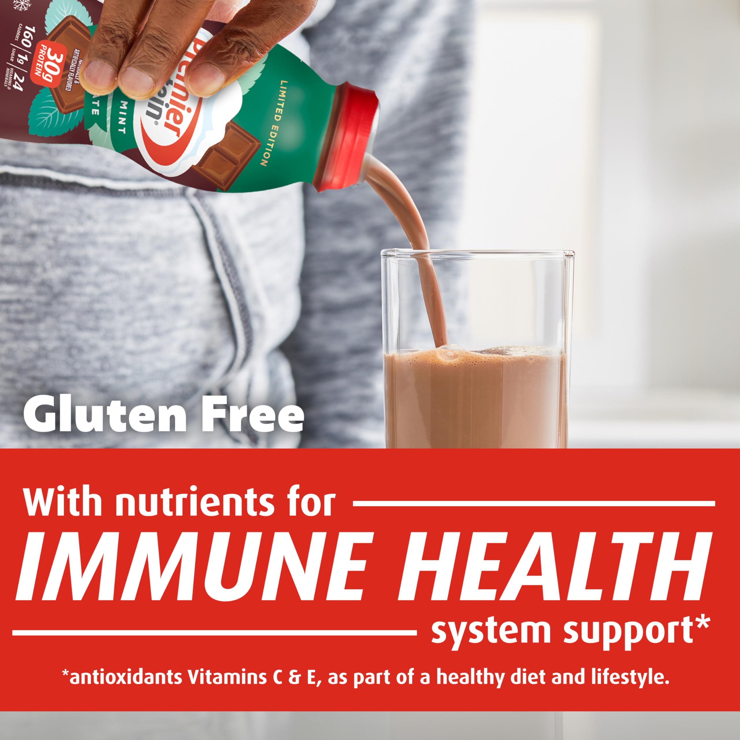 Premier Protein Shake, Limited Edition, Winter Mint Chocolate, 30g Protein, No Added Sugar, 24 Vitamins & Minerals to Support Immune Health, 11.5 fl oz, 12 Pack