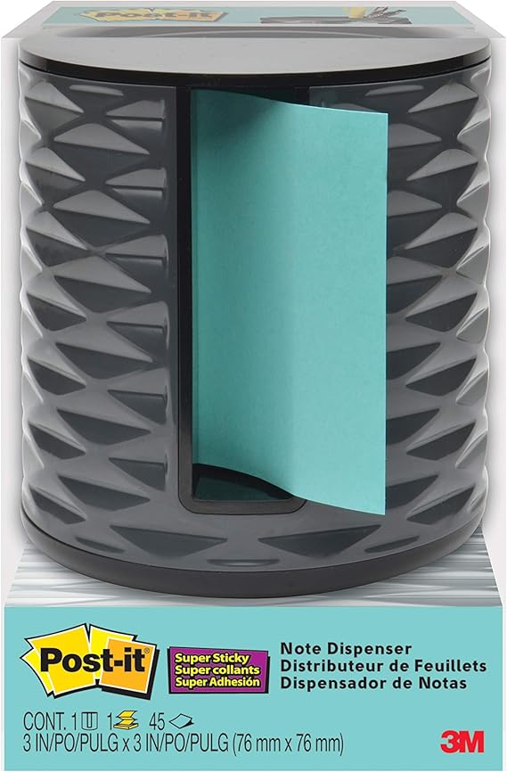 Postit® Note Dispenser, Vertical, Black with Grey (ABS330B) Amazon