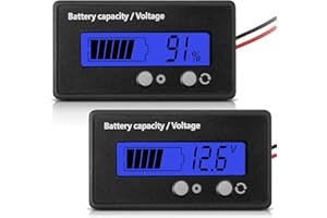 DC 12V 24V 36V 48V 60V 72V 84V Golf Cart Battery Meter with Alarm, Front Setting and Switch Key Battery Capacity Voltage Indi