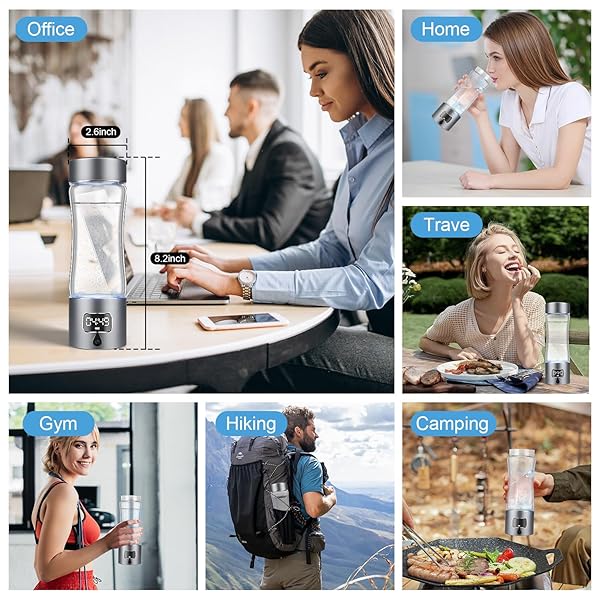 ANLEWO HYDROGEN WATER BOTTLE GENERATOR WITH SPE/PEM TECHNOLOGY, 5000PPB,PORTABLE RECHARGEABLE HYDROGEN WATER IONIZER MACHINE FOR HOME,OFFICE, GYM,TRAVEL -GIFT FOR HOLIDAYS