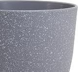 PROFIKLA Plastic Plant Pots Set of 3 Grey Speckles 16cm 18cm 20cm with Saucers view 6