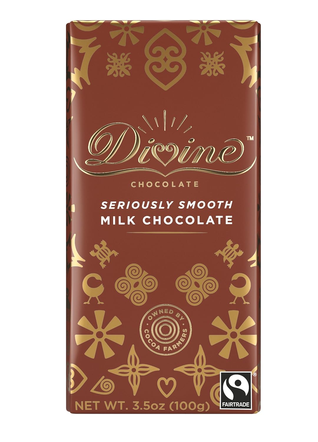 Amazon Com Divine Chocolate Bar Milk Chocolate 3 5 Ounce Pack Of 10 Candy And Chocolate Bars Grocery Gourmet Food