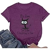 Fine Funny Cat Printed Women's Short Sleeve T-Shirt