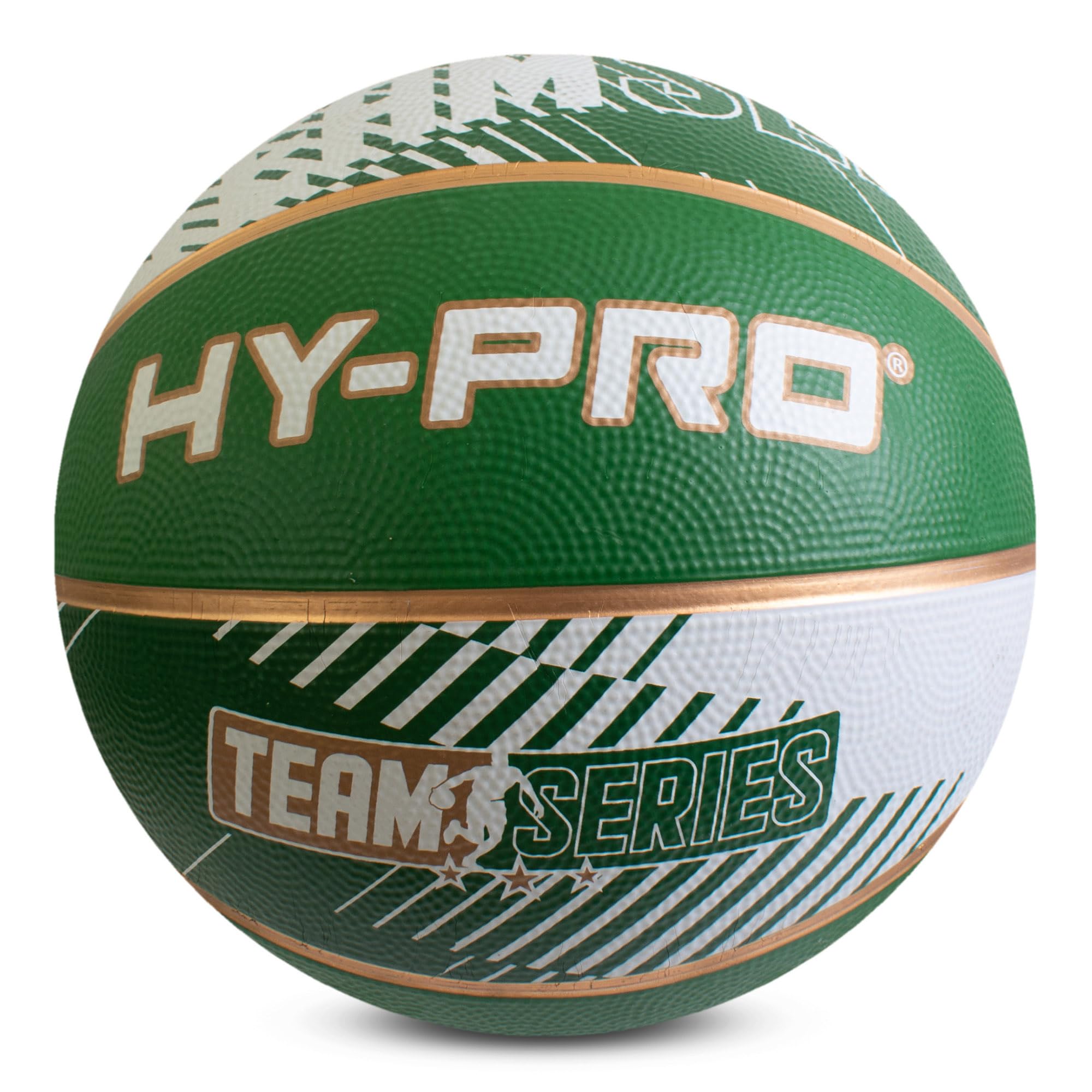 Hy-Pro Basketball Size 7 - Team Series, Green/White, Basketball Ball with Durable Rubber Compound, High Bounce, Pimpled Grip for Enhanced Control - Recreational Basketball for Home and court Play