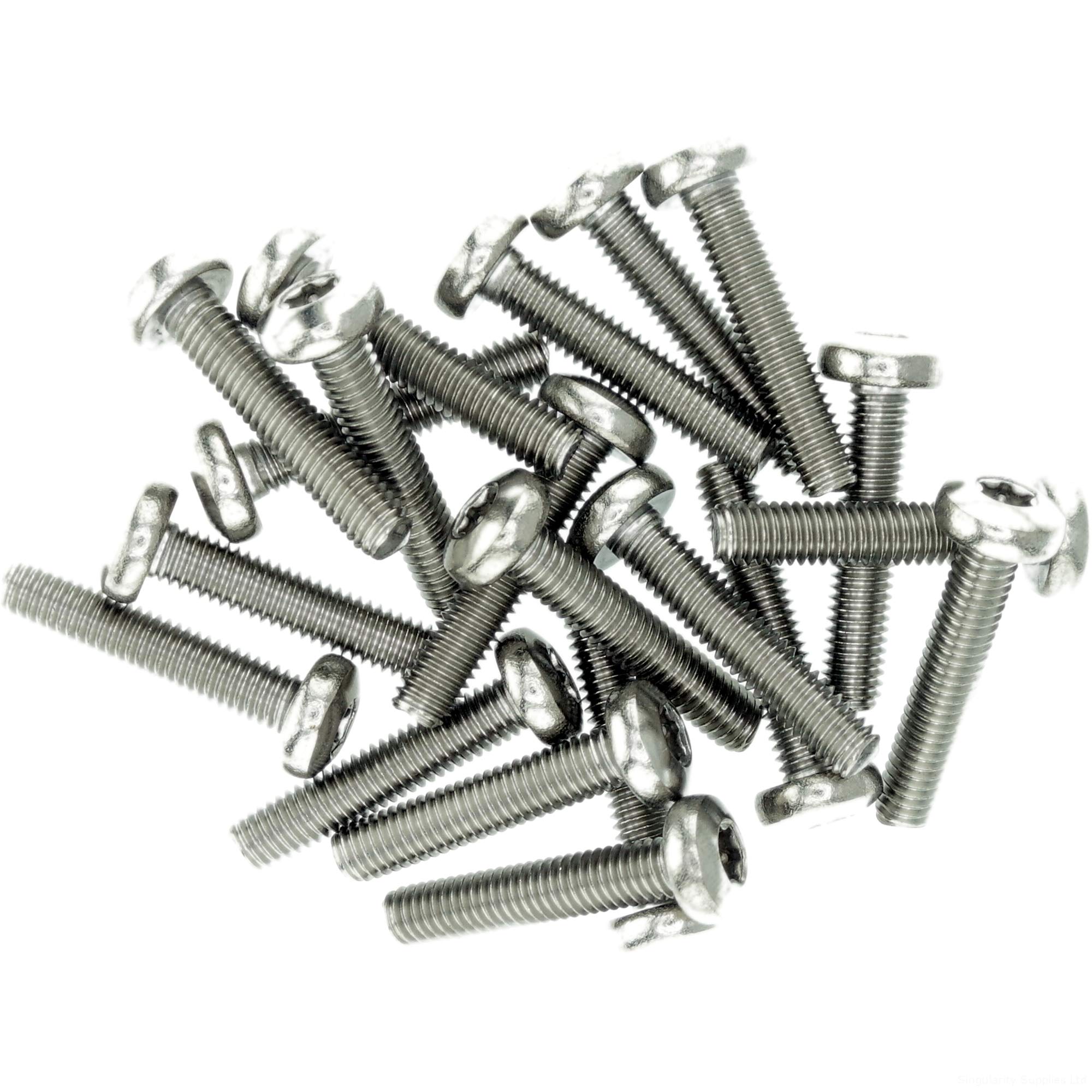 M3 (3mm x 6mm) TX Pan Thread Rolling Screw - Stainless Steel (A2) (Pack of 20)