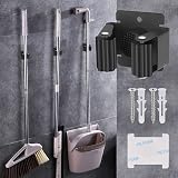 Hejo 6 Packs Wall Mounted Broom Holder Stainless Steel Heavy Duty Mop Tool view 3