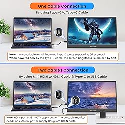 BIGASUO Portable Monitor, 15.6'' 1080P FHD