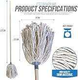 Newman Cole Industrial Mop Wooden Handle Large Pure Yarn Cotton Head 120cm view 3