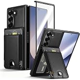 Vofolen for Samsung Galaxy Z Fold 6 Case Wallet with Card Holder Black | Built-in Screen Protector, PU Leather Full Body Heavy Duty Shockproof Protective, Stand Phone Men Women Cover, for Z Fold 6