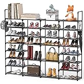Mavivegue Extra Large Shoe Rack, 8 Tier 4 Rows 72-76 Pairs Big Tall Metal Shoe Shelf,Big Boot Rack Storage Organizer for Garage,Show Rack Shoe Holder Stand,Closet Rack Organizers and Storage