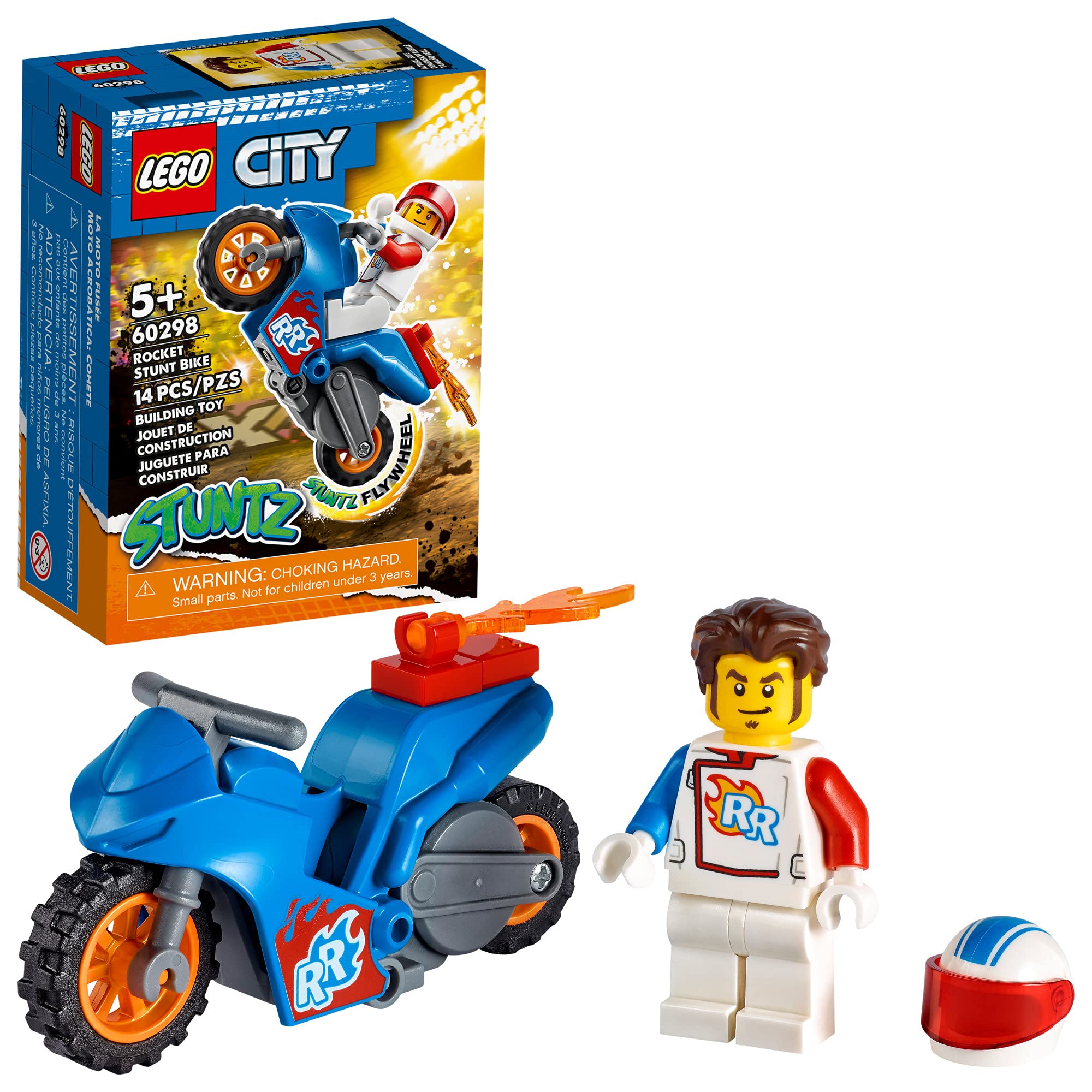 LEGO City Rocket Stunt Bike 60298 Building Kit (14 Pieces), Multicolor, One Size