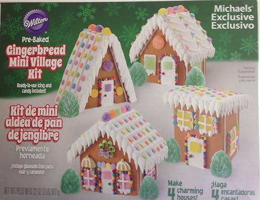 Wilton Pre Baked Gingerbread Mini Village Kit Amazon Co Uk Grocery