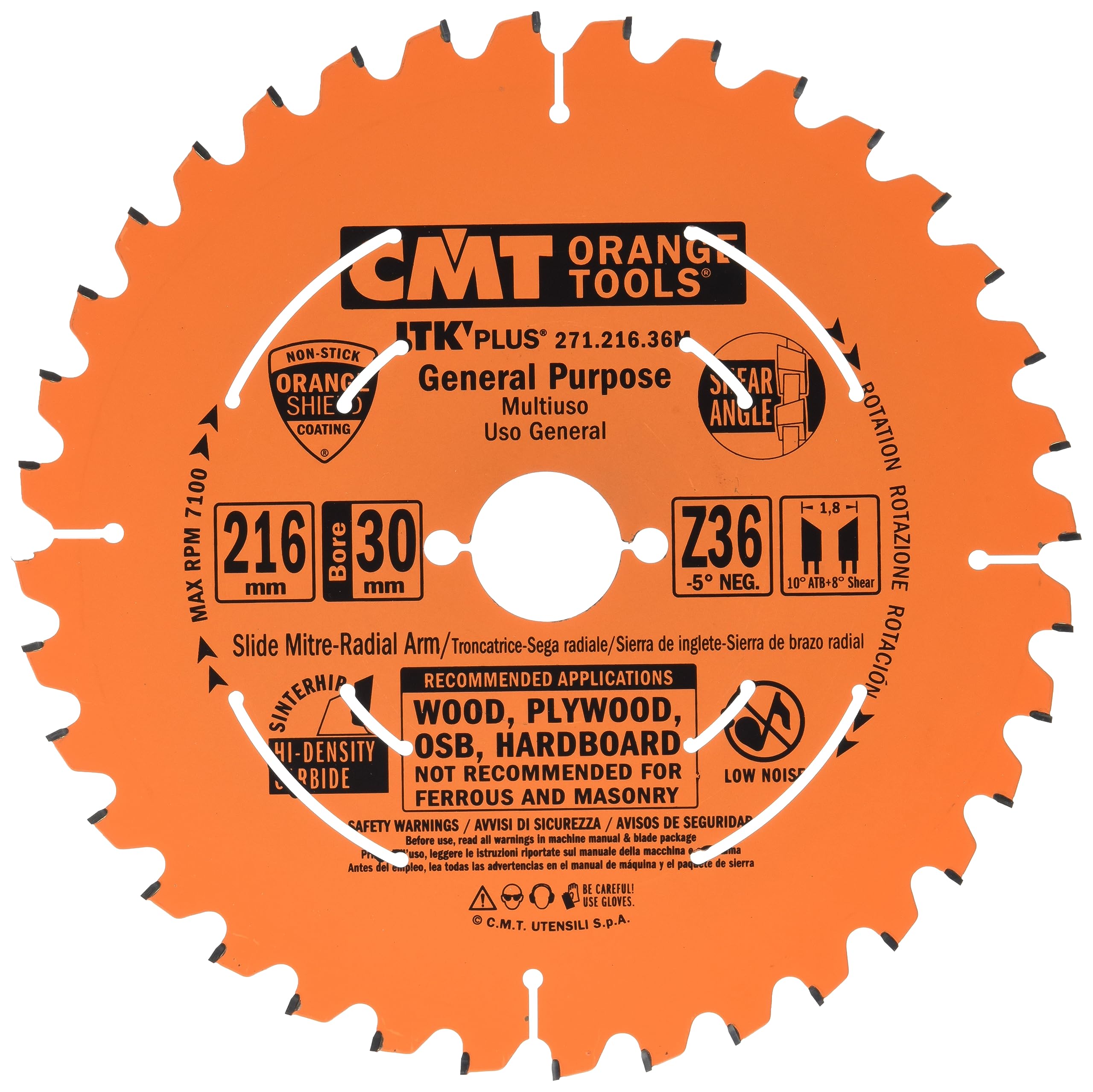 CMT 271.216.36 M itk-Plus Circular Blade for Long and Flute Case Flute Case Vein Cut, Orange